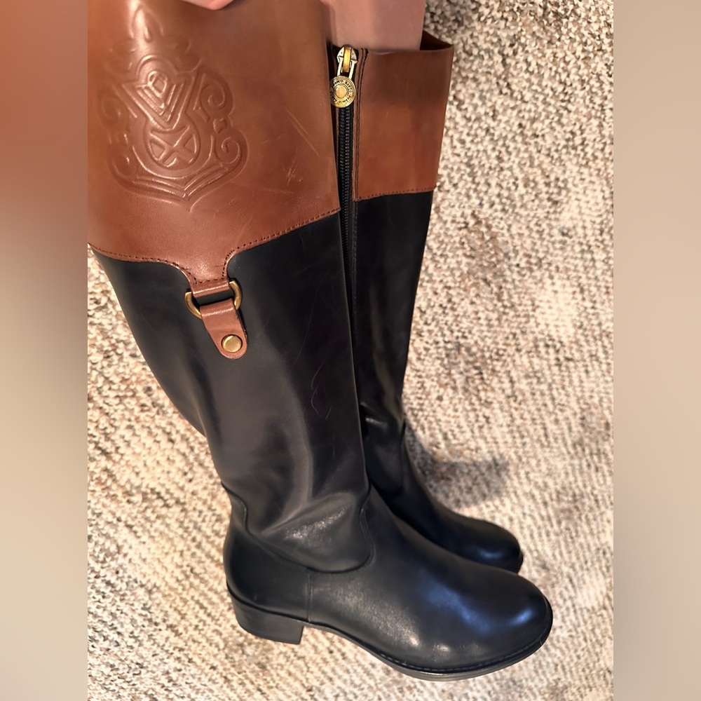 Franco Sarto tall leather knee high boots with heel